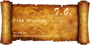 Tikk Orsolya névjegykártya